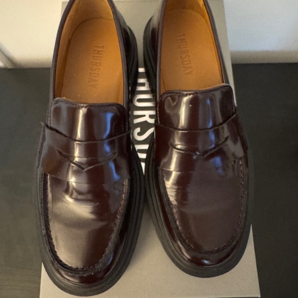 Thursday Boots Maroon loafers pre owned - Picture 1 of 9